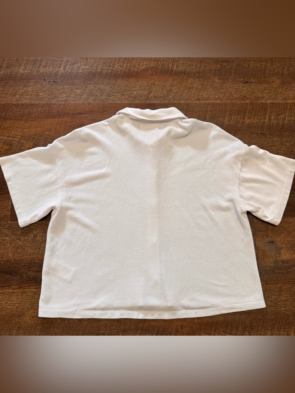 Madewell Hemp Cotton Button Front Collared Top Womens Medium Ivory Short Sleeve - Picture 6 of 7